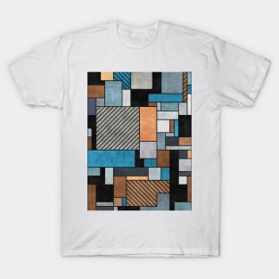 Random Concrete Pattern - Blue, Grey, Brown T-Shirt